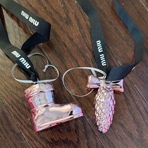 Miu Miu Pink Boot and Pinecone Charms